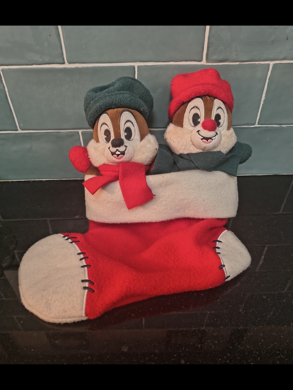 Disney Parks Chip And Dale In Christmas Stocking Holiday Plush